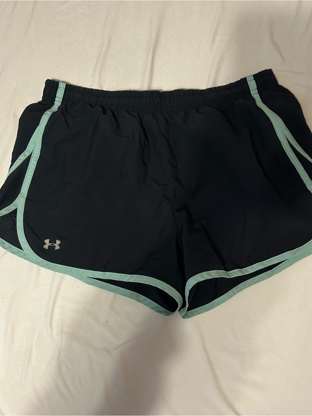 Under Armour Black Athletic Shorts with Mint Trim